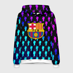 Толстовка-худи мужская Barcelona люди градиент неон, цвет: 3D-белый