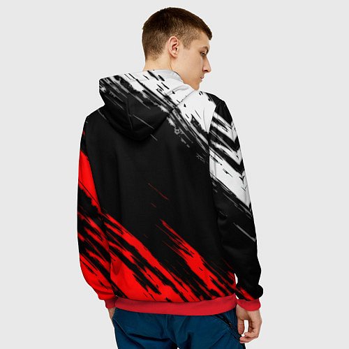 Мужская толстовка Манчестер Юнайтед x Ювентус краски / 3D-Красный – фото 4