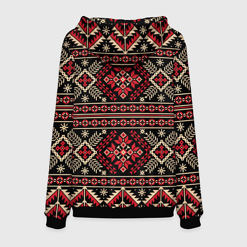 Мужская толстовка Этнический славянский орнамент / 3D-Черный – фото 2