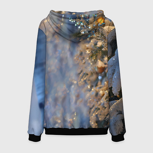 Мужская толстовка Новогодняя лошадка в крапинку / 3D-Черный – фото 2