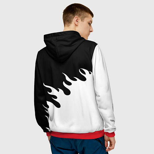 Мужская толстовка Ювентус огонь текстура / 3D-Красный – фото 4