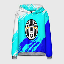 Толстовка-худи мужская Ювентус краски штрихи текстура, цвет: 3D-меланж