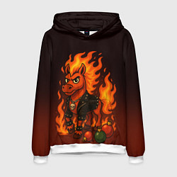 Толстовка-худи мужская Огненный конь 26, цвет: 3D-белый