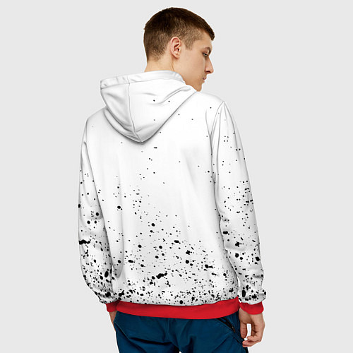 Мужская толстовка Juventus краски текстура всплеск / 3D-Красный – фото 4