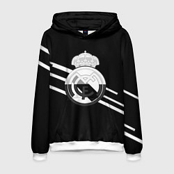 Толстовка-худи мужская Реал Мадрид полосы текстура линии, цвет: 3D-белый