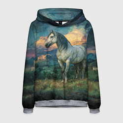Толстовка-худи мужская Конь маслом, цвет: 3D-меланж