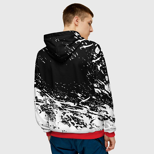 Мужская толстовка Реал Мадрид краски текстура / 3D-Красный – фото 4