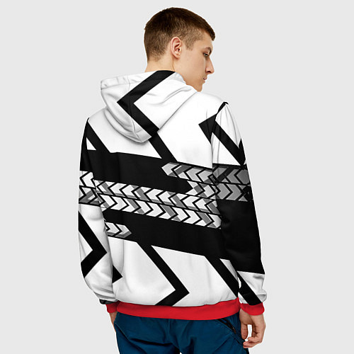 Мужская толстовка Реал Мадрид краски полосы / 3D-Красный – фото 4