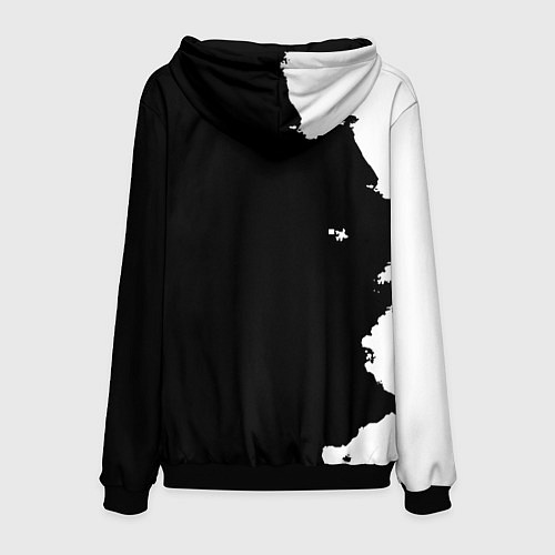 Мужская толстовка Реал Мадрид черно белые краски / 3D-Черный – фото 2