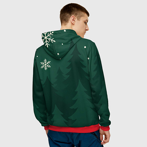 Мужская толстовка С новым 2026 годом - красная надпись / 3D-Красный – фото 4