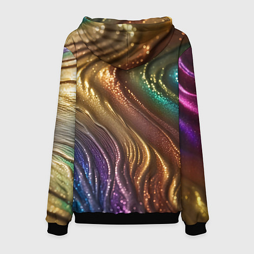 Мужская толстовка Сморщенные складочки жидкости / 3D-Черный – фото 2