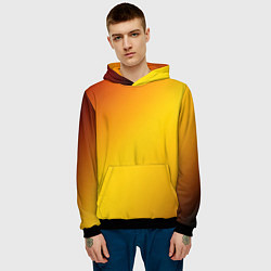 Толстовка-худи мужская Color yellow red gradient, цвет: 3D-черный — фото 2