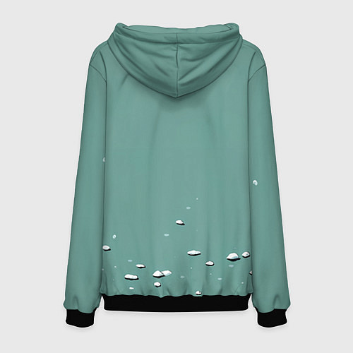 Мужская толстовка Недовольный новогодний котик / 3D-Черный – фото 2