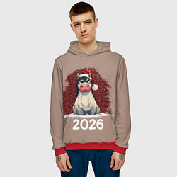 Толстовка-худи мужская Сердитая лошадка 2026, цвет: 3D-красный — фото 2