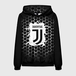 Толстовка-худи мужская Juventus соты текстура краски, цвет: 3D-черный