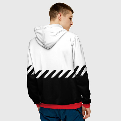 Мужская толстовка Ювентус полосы геометрия линии / 3D-Красный – фото 4