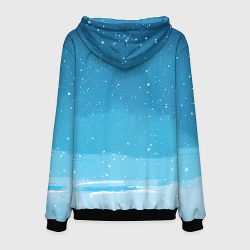 Мужская толстовка Лошадь в сапогах Санты / 3D-Черный – фото 2