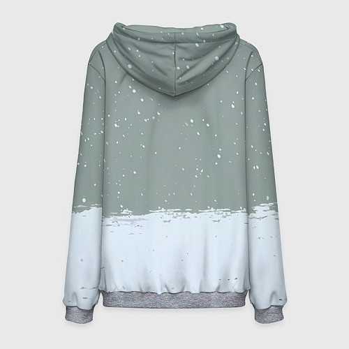 Мужская толстовка Лошадка на фоне снегопада / 3D-Меланж – фото 2