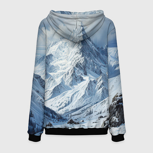 Мужская толстовка Новый год на вершинах / 3D-Черный – фото 2