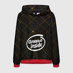 Толстовка-худи мужская Оливье внутри, цвет: 3D-красный