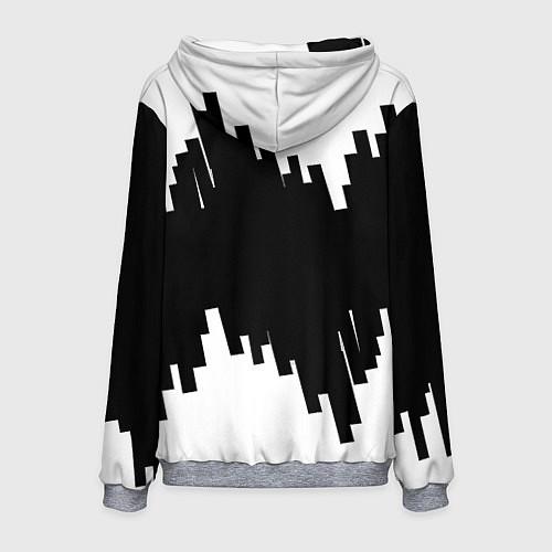 Мужская толстовка Реал Мадрид белая геометрия / 3D-Меланж – фото 2