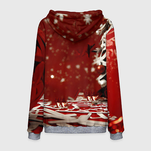 Мужская толстовка Рыжий Новогодний котенок / 3D-Меланж – фото 2
