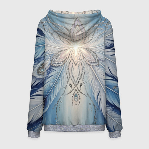 Мужская толстовка Ледяной перьевой орнамент со светом / 3D-Меланж – фото 2