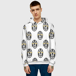 Толстовка-худи мужская Juventus Pattern, цвет: 3D-белый — фото 2