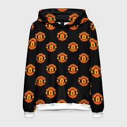 Толстовка-худи мужская Manchester United Pattern, цвет: 3D-белый