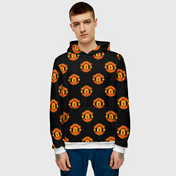 Толстовка-худи мужская Manchester United Pattern, цвет: 3D-белый — фото 2