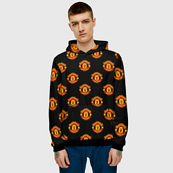 Толстовка-худи мужская Manchester United Pattern, цвет: 3D-черный — фото 2