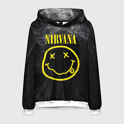 Толстовка-худи мужская Nirvana Smoke, цвет: 3D-белый