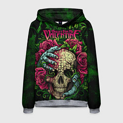 Толстовка-худи мужская BFMV: Roses Skull, цвет: 3D-меланж