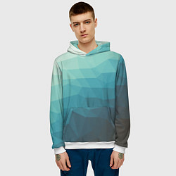 Толстовка-худи мужская Геометрия, цвет: 3D-белый — фото 2