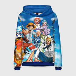 Толстовка-худи мужская One Piece, цвет: 3D-синий