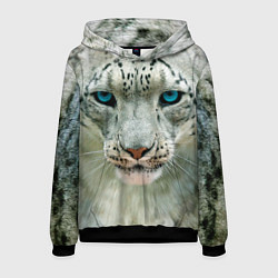 Толстовка-худи мужская Снежный барс, цвет: 3D-черный