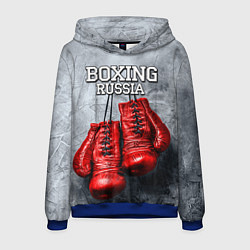 Толстовка-худи мужская Boxing Russia, цвет: 3D-синий