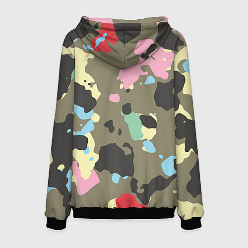 Мужская толстовка Камуфляж: микс цветов / 3D-Черный – фото 2