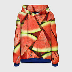Толстовка-худи мужская Дольки арбуза, цвет: 3D-синий