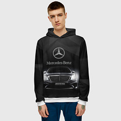 Толстовка-худи мужская Mercedes, цвет: 3D-белый — фото 2