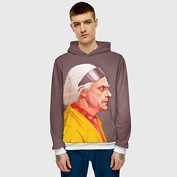 Толстовка-худи мужская Доктор Браун, цвет: 3D-белый — фото 2