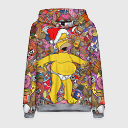 Толстовка-худи мужская Обжора Гомер, цвет: 3D-меланж