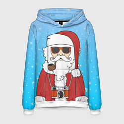 Толстовка-худи мужская Дед мороз, цвет: 3D-белый