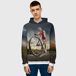Толстовка-худи мужская Велогонщик, цвет: 3D-белый — фото 2
