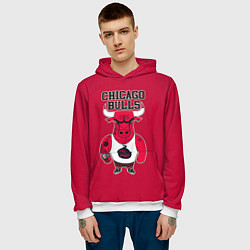 Толстовка-худи мужская Chicago bulls, цвет: 3D-белый — фото 2