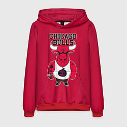 Толстовка-худи мужская Chicago bulls, цвет: 3D-красный