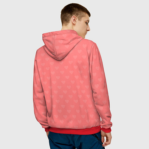 Мужская толстовка Влюбленные пингвины / 3D-Красный – фото 4