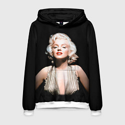 Толстовка-худи мужская Мерлин Монро 2, цвет: 3D-белый