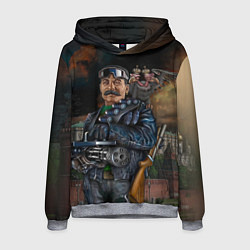 Толстовка-худи мужская Сталин военный, цвет: 3D-меланж