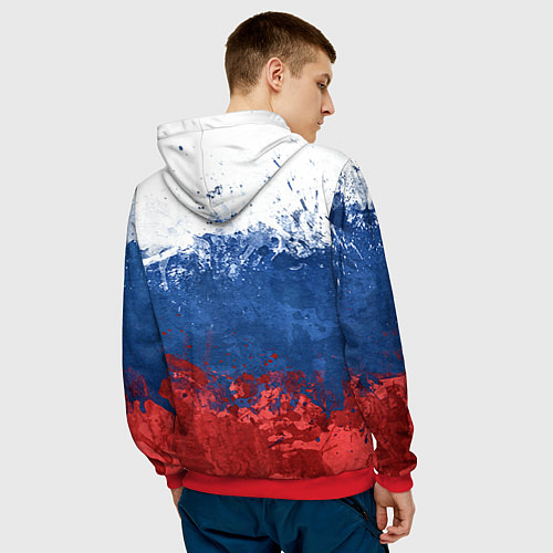 Мужская толстовка Русский хоккеист / 3D-Красный – фото 4